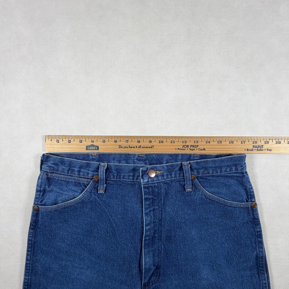 Wrangler Cowboy Cut Jeans Mens 34x38 Blue Straight Leg Made in USA 90s‎ Vintage - Picture 5 of 15